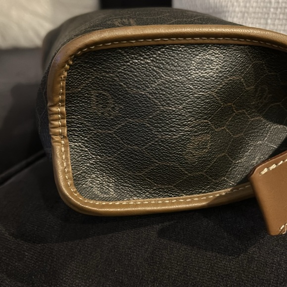 Auth Dior Clutch/Pouch Honeycomb In Web Canvas & Brown Leather 10x7 - Picture 12 of 14